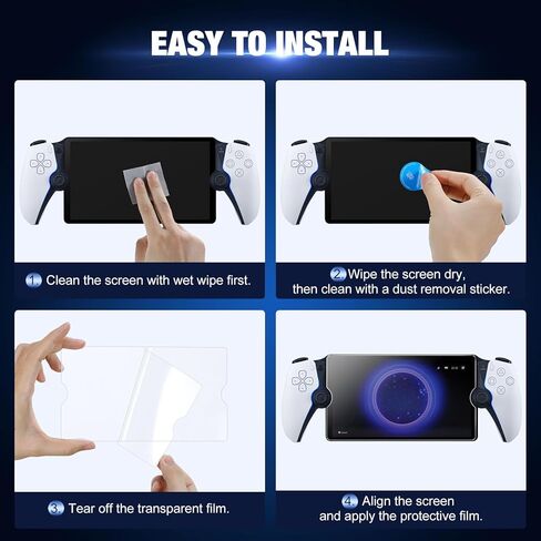 واقي شاشة MoKo متوافق مع مشغل PlayStation Portal Remote Player، 4 عبوات من طبقة الزجاج المقوى المقاومة للخدش بقوة 9H، طبقة شاشة لبوابة PS5، خالية من الفقاعات، مضادة لبصمات الأصابع in Kuwait