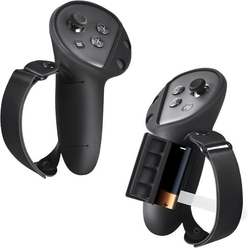 ALAFLY Controller Grips Cover for Meta/Oculus Quest 3 VR Accessories, Silicone Controller Case with Adjustable Knuckle Strap & Easy Opening Battery Cover, Non-Slip in Kuwait