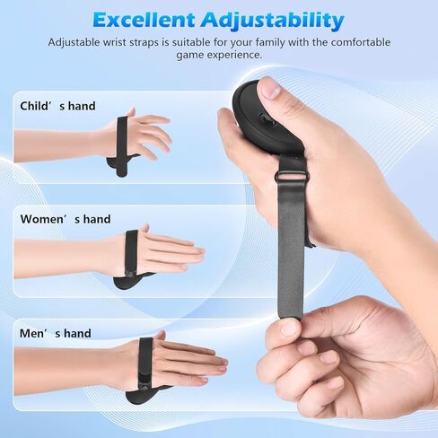 ALAFLY Controller Grips Cover for Meta/Oculus Quest 3 VR Accessories, Silicone Controller Case with Adjustable Knuckle Strap & Easy Opening Battery Cover, Non-Slip in Kuwait