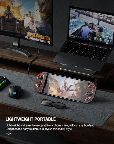 Joso Phone Controller for iPhone, Android, wireless Game Joystick with Hall Effect Joystick/Turbo, RGB Controller for iPhone 16/15/14/13/12 Series, Galaxy S24/23/S22/S21 Series Play COD Mobile & More in Kuwait