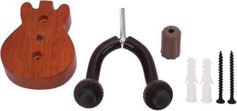 Guitars Hook, Soft Padded Cover Guitar Wall Mount Bracket Beech + Metal Elegant Easy To Install Vintage Brown for Banjo in Saudi Arabia