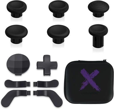 eXtremeRate 13 in 1 Component Pack Kit for Xbox Elite Series 2 Controller, 6 Metal Thumbsticks & Tool, 2 D-Pads, 4 Paddles for Xbox Elite Series 2 Core Controller - Metallic Rainbow Aura Blue & Purple in Saudi Arabia