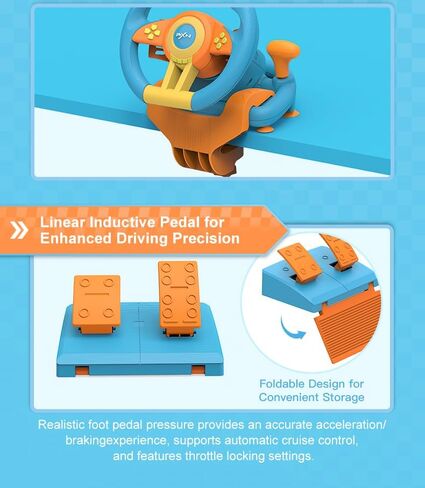 PXN V3II Gaming Racing Wheel with Pedal PC Steering Wheel 180 Degree steering Wheel for PC, PS3, PS4,Xbox One, Xbox Series X/S,N-Switch (orange) in Saudi Arabia