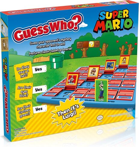 Winning Moves Super Mario Guess Who? Board Game, Play with Classic Nintendo Characters Including Mario, Luigi, Peach, Bowser, and Donkey Kong, 2 Players Makes a Great Gift for Ages 3 Plus in Saudi Arabia