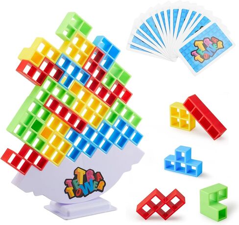 Usoway 48 قطعة من لعبة برج تيترا، لعبة كومة هجوم التراص، ألعاب لوحية للأطفال، لعبة برج الفريق للبالغين، لعبة برج تتريس in Kuwait