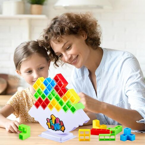 Usoway 48 قطعة من لعبة برج تيترا، لعبة كومة هجوم التراص، ألعاب لوحية للأطفال، لعبة برج الفريق للبالغين، لعبة برج تتريس in Kuwait