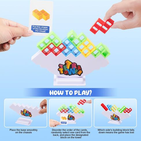 Usoway 48 قطعة من لعبة برج تيترا، لعبة كومة هجوم التراص، ألعاب لوحية للأطفال، لعبة برج الفريق للبالغين، لعبة برج تتريس in Kuwait