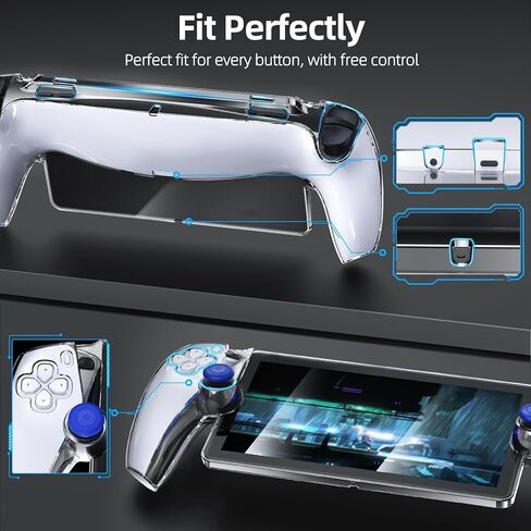 حافظة واقية مطورة لبوابة PlayStation مع واقي الشاشة وغطاء عصا التحكم، وغطاء صلب فائق الوضوح من البولي كربونات مع حماية كاملة ومجموعة ملحقات مقابض الإبهام غير القابلة للانزلاق لبوابة PS in Kuwait
