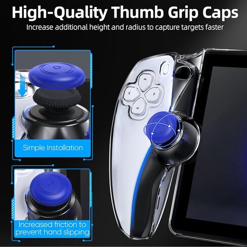 حافظة واقية مطورة لبوابة PlayStation مع واقي الشاشة وغطاء عصا التحكم، وغطاء صلب فائق الوضوح من البولي كربونات مع حماية كاملة ومجموعة ملحقات مقابض الإبهام غير القابلة للانزلاق لبوابة PS in Kuwait