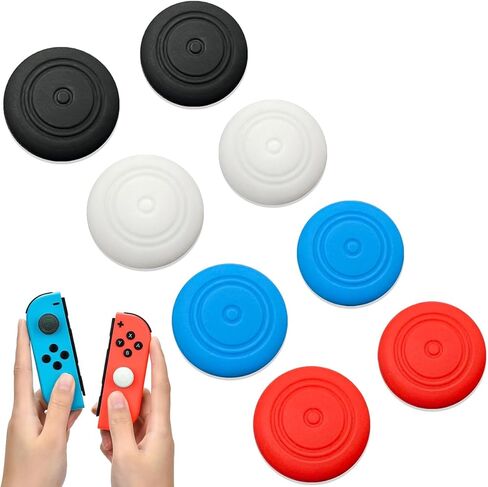 8Pcs Cute Soft Silicone Switch Joycon Thumb Grips Caps, Joystick Caps Compatible with Nintendo Switch/OLED/Switch Lite, Analog Stick Grips Button caps for Switch (B-Mix) in Kuwait