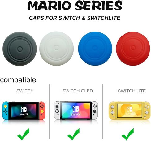 8Pcs Cute Soft Silicone Switch Joycon Thumb Grips Caps, Joystick Caps Compatible with Nintendo Switch/OLED/Switch Lite, Analog Stick Grips Button caps for Switch (B-Mix) in Kuwait