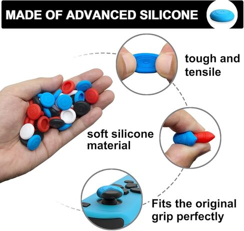 8Pcs Cute Soft Silicone Switch Joycon Thumb Grips Caps, Joystick Caps Compatible with Nintendo Switch/OLED/Switch Lite, Analog Stick Grips Button caps for Switch (B-Mix) in Kuwait