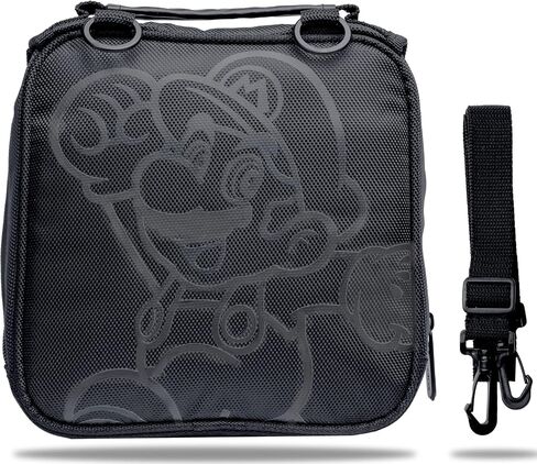 حقيبة حمل نينتندو سوبر ماريو 3DS متوافقة مع نينتندو سويتش، 2DS، 3DS، 3DS XL، DS، DS XL، DS حقيبة حمل بمقبض خفيف وحزام كتف للسفر مع سحاب صلب أسود مرخص رسميًا in Saudi Arabia