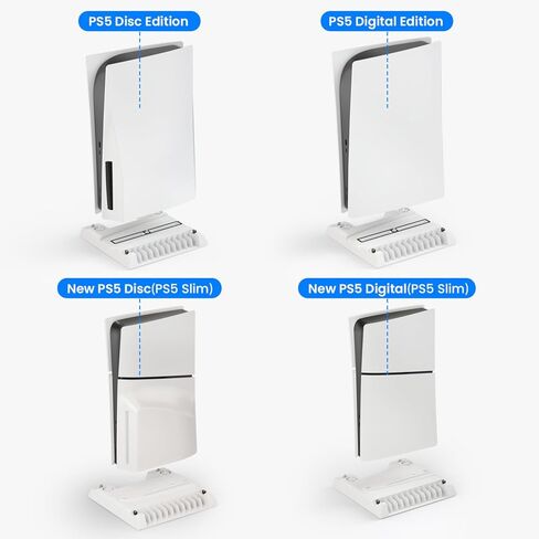 محطة تبريد JCNZM 2023 الجديدة لجهاز PS5 Slim وPS5 مع محطة شحن وحدة تحكم مزدوجة: مروحة هادئة ومنافذ شحن مزدوجة و11 فتحة تخزين للألعاب - أداء محسّن لوحدة التحكم وطول العمر! in Kuwait