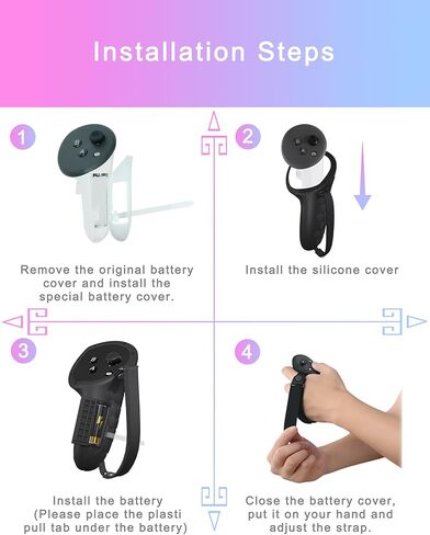 غطاء مقبض وحدة التحكم Lonxmovs متوافق مع غطاء مقابض Meta/Oculus Quest 5 لأجهزة التحكم VR Touch Plus وأغطية الحماية مع غطاء فتح البطارية وأشرطة المفصل (أسود) in Kuwait