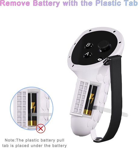 غطاء مقبض وحدة التحكم Lonxmovs متوافق مع غطاء مقابض Meta/Oculus Quest 5 لأجهزة التحكم VR Touch Plus وأغطية الحماية مع غطاء فتح البطارية وأشرطة المفصل (أسود) in Kuwait