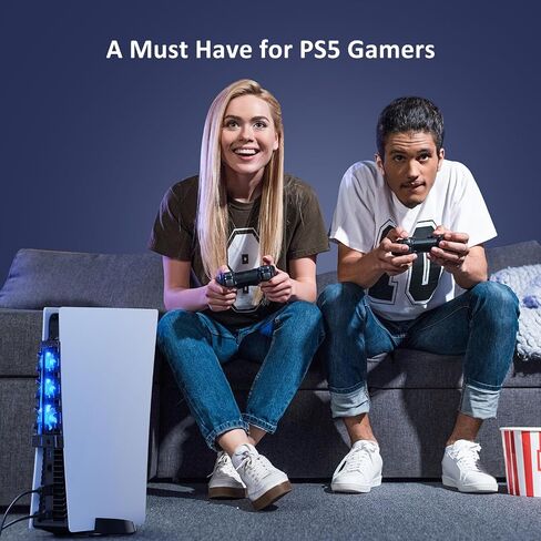 NexiGo PS5 Slim Silent Enhanced Cooling Fan with Adjustable Speed, Auto Power On/Off, with USB 3.0 Port, Efficient Cooling System for Both PS5 Slim Disc and Digital Editions in Kuwait