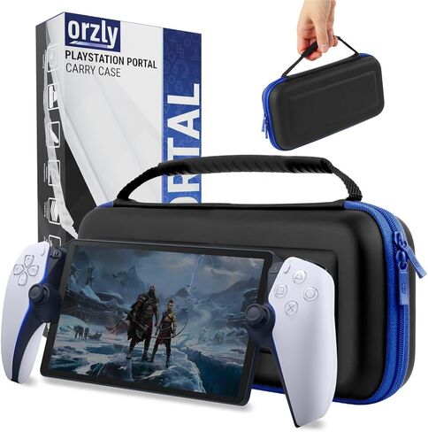 حقيبة Orzly Carry مصممة لمشغل Playstation Portal البعيد لوحدة تحكم PS5 التي تحمل الملحقات وحماية السفر والتخزين لشاحن سماعة الرأس والمزيد أبيض/أسود - إصدار صندوق الهدايا in Saudi Arabia