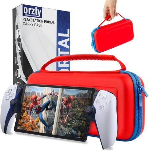 حقيبة Orzly Carry مصممة لمشغل Playstation Portal البعيد لوحدة تحكم PS5 التي تحمل الملحقات وحماية السفر والتخزين لشاحن سماعة الرأس والمزيد أبيض/أسود - إصدار صندوق الهدايا in Saudi Arabia