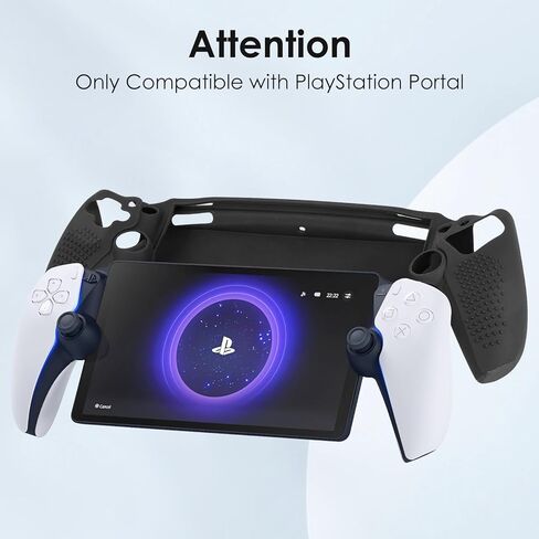 Qoosea for Sony Playstation Portal Case سيليكون ممتص للصدمات مضاد لبصمات الأصابع ومقاوم للخدش لبوابة Playstation - أسود in Saudi Arabia