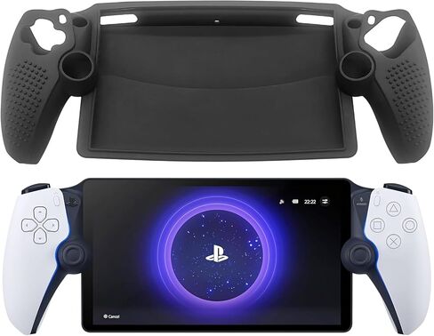 Qoosea for Sony Playstation Portal Case سيليكون ممتص للصدمات مضاد لبصمات الأصابع ومقاوم للخدش لبوابة Playstation - أسود in Saudi Arabia