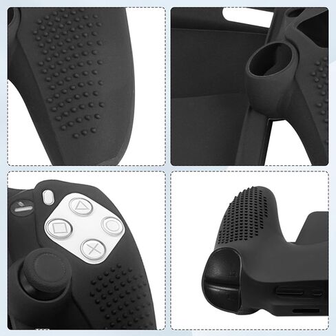 Qoosea for Sony Playstation Portal Case سيليكون ممتص للصدمات مضاد لبصمات الأصابع ومقاوم للخدش لبوابة Playstation - أسود in Saudi Arabia