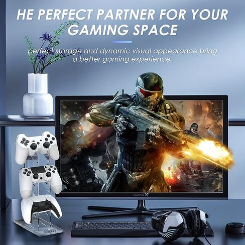 LO-L 【3 Tier】 Game Controller Holder Headset Stand 3 Tier Controller Holder and Headset Stand Compatible For PS4 PS5 Xbox Switch, Controller Stand Gaming Accessories. (3 Tier Black) in Saudi Arabia