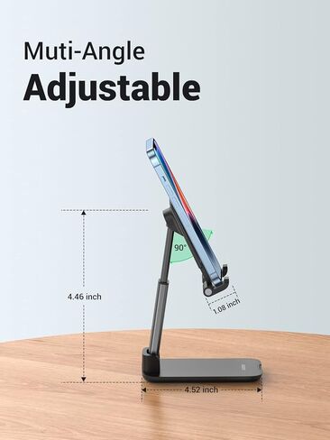 UGREEN Phone Stand Desk Foldable Holder Height Adjustable Cell Phone Cradle Dock Compatible with iPhone 15 Pro 14 Plus 13 Pro Max 12 11 SE XS XR 8 7Plus, Galaxy S23, and All Phones White in Kuwait