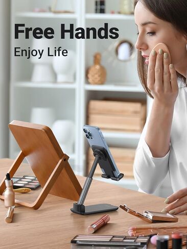 UGREEN Phone Stand Desk Foldable Holder Height Adjustable Cell Phone Cradle Dock Compatible with iPhone 15 Pro 14 Plus 13 Pro Max 12 11 SE XS XR 8 7Plus, Galaxy S23, and All Phones White in Kuwait