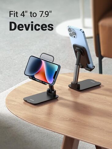 UGREEN Phone Stand Desk Foldable Holder Height Adjustable Cell Phone Cradle Dock Compatible with iPhone 15 Pro 14 Plus 13 Pro Max 12 11 SE XS XR 8 7Plus, Galaxy S23, and All Phones White in Kuwait