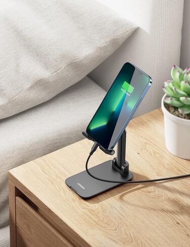 UGREEN Phone Stand Desk Foldable Holder Height Adjustable Cell Phone Cradle Dock Compatible with iPhone 15 Pro 14 Plus 13 Pro Max 12 11 SE XS XR 8 7Plus, Galaxy S23, and All Phones White in Kuwait