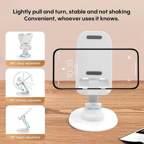 Foldable Desktop Phone Holder, Phone Holder on Desk Compatible with iPhone15, 14, 13 Pro Max Mini, Suitable for 3.5-12.9 inch Phones and Tablet Computer. (Yellow) in Kuwait