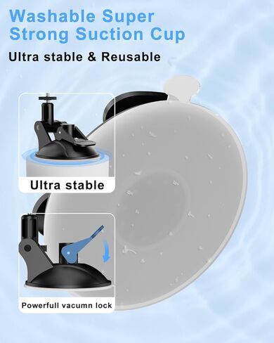 حامل هاتف على شكل كأس شفط من هيركلير مع ضوء، حامل هاتف دش مرآة لأساسيات صانع محتوى المكياج، حامل ثلاثي مرآة مع ضوء لمطبخ الحمام متوافق مع جميع الأسطح الملساء in Kuwait