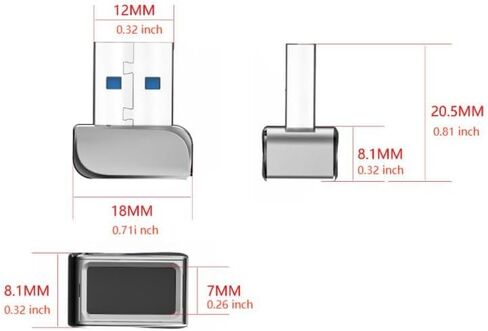 قارئ بصمات الاصابع ويندوز هالو لنظام ويندوز 10/11، محمول، بدون برنامج تعريف، لمس بيومترية 360 درجة، تسجيل دخول وفتح سريع وآمن، لاب توب، جهاز كمبيوتر مكتبي، دونجل كمبيوتر الكل في واحد in Kuwait