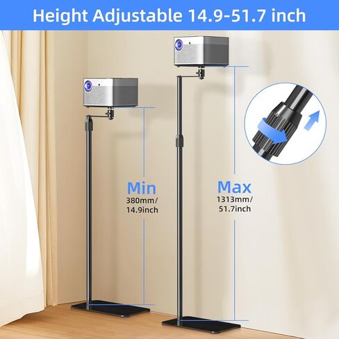 حامل جهاز عرض Suptek يدور 360 درجة، أريكة على حامل مخفي على الحائط، ارتفاع قابل للتعديل، دعامة تثبيت لجهاز العرض الصغير، متوافق مع كاميرا فيديو Vlog DVR في المنزل والمكتب، PR001FP in Kuwait