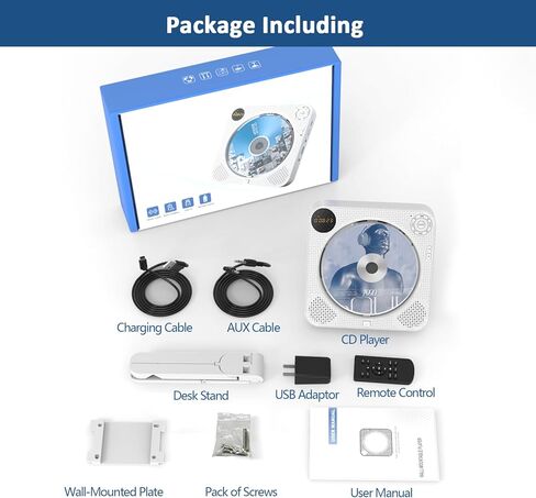 مشغل أقراص مضغوطة محمول، مشغل أقراص مضغوطة محمول مع بلوتوث، مشغل أقراص مضغوطة بلوتوث قابل لإعادة الشحن، مشغل أقراص مضغوطة محمول من ARAFUNA مع مكبرات صوت، مشغل أقراص مضغوطة على الحائط، مشغل أقراص مضغوطة Kpop يدعم راديو Fm ومدخل USB Aux in Kuwait