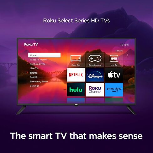 Roku 40 بوصة Select Series 1080p Full HD Smart RokuTV مع جهاز تحكم صوتي، صورة مشرقة، شاشة رئيسية قابلة للتخصيص، وتلفزيون مجاني in Kuwait