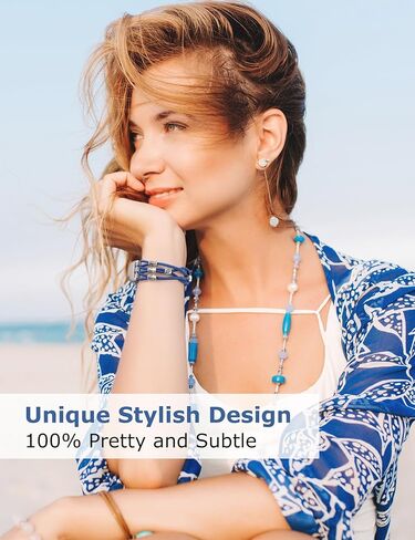 TOYOUTHS Beaded Bracelet Band Compatible with Fitbit Charge 6 Bands/Fitbit Charge 5 Bands Women, Boho Soft Elastic Stretchy Nylon Braided Strap Fancy Charms Designer Breathable Sport Wristband in Kuwait