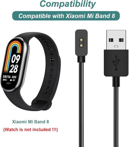 شاحن Kissmart لجهاز Xiaomi Mi Band 8، سلك كابل شحن USB بديل لجهاز Mi Band 8 لتتبع اللياقة البدنية (2 حزمة، 2 قدم/60 سم) in Kuwait