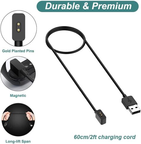 شاحن Kissmart لجهاز Xiaomi Mi Band 8، سلك كابل شحن USB بديل لجهاز Mi Band 8 لتتبع اللياقة البدنية (2 حزمة، 2 قدم/60 سم) in Kuwait