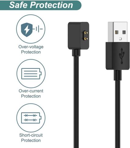 شاحن Kissmart لجهاز Xiaomi Mi Band 8، سلك كابل شحن USB بديل لجهاز Mi Band 8 لتتبع اللياقة البدنية (2 حزمة، 2 قدم/60 سم) in Kuwait