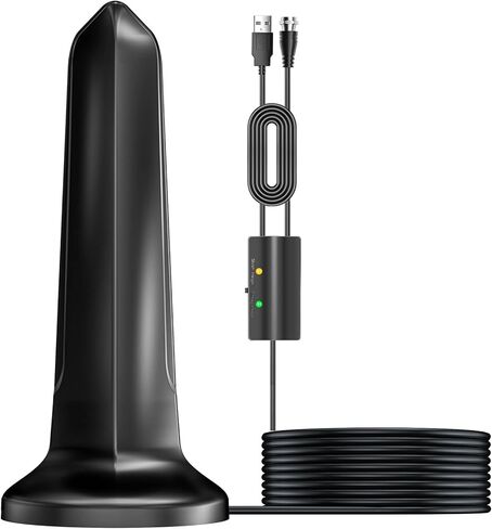 هوائي تلفزيون مطور 2024، مضخم داخلي رقمي عالي الدقة ذكي يزيد عن 500 ميل - معزز إشارة خارجية للقناة المحلية - دعم جوي ممتاز 4K 8K HDTV 1080p Fire Stick جميع أجهزة التلفاز - كابل سميك 20 قدمًا in Kuwait