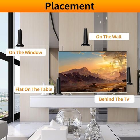 هوائي تلفزيون مطور 2024، مضخم داخلي رقمي عالي الدقة ذكي يزيد عن 500 ميل - معزز إشارة خارجية للقناة المحلية - دعم جوي ممتاز 4K 8K HDTV 1080p Fire Stick جميع أجهزة التلفاز - كابل سميك 20 قدمًا in Kuwait