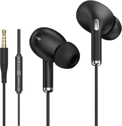 XINFUN 3.5mm in-Ear Headphones with Mic,Lightweight Wired Headphones for Music Sports（Black in Saudi Arabia