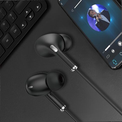 XINFUN 3.5mm in-Ear Headphones with Mic,Lightweight Wired Headphones for Music Sports（Black in Saudi Arabia