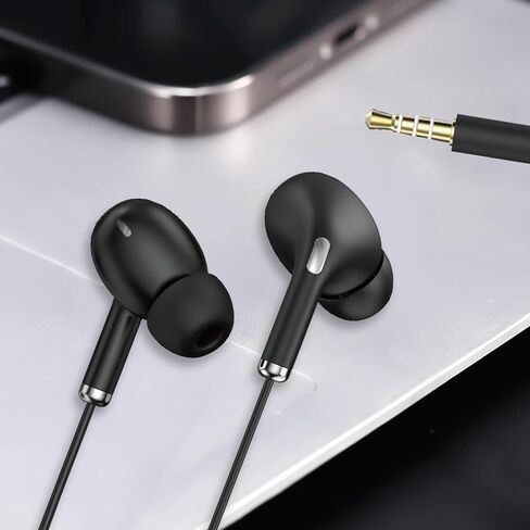 XINFUN 3.5mm in-Ear Headphones with Mic,Lightweight Wired Headphones for Music Sports（Black in Saudi Arabia
