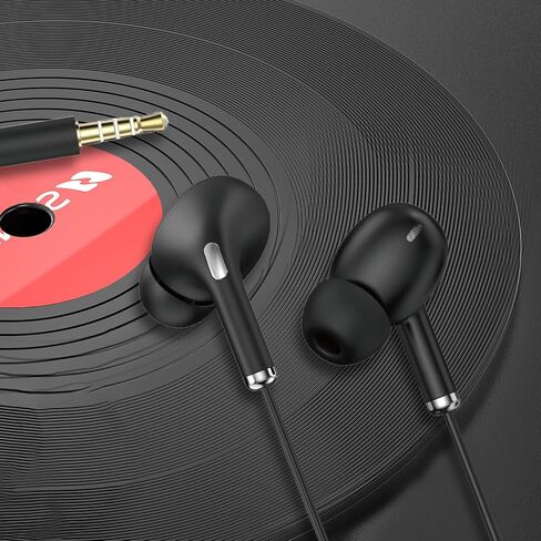 XINFUN 3.5mm in-Ear Headphones with Mic,Lightweight Wired Headphones for Music Sports（Black in Saudi Arabia