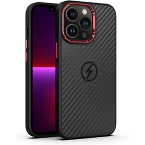 bounikoo Iphone15 Pro Case6.1" [Compatible with MagSafe] Carbon Fiber Case with Heat Dissipation Tech Military Grade Shockproof Anti-Scratch Rugged Protective Case (Black, Iphone15 PRO 6.1'') in Saudi Arabia