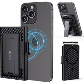 محفظة ZtotopCases المنبثقة المغناطيسية المتوافقة مع محفظة Magsafe للهاتف مع مشبك نقود، مناسبة لـ 3-4 بطاقات، حماية RFID Shield، محفظة Mag Safe لسلسلة iPhone15/14/13/12، أسود in Kuwait