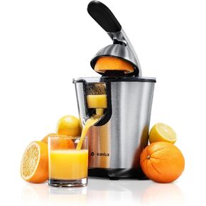 Eurolux Premium Electric Orange Juicer | Stainless Steel Citrus Squeezer With New Ultra-Powerful Motor and Soft Grip Handle for Effortless Juicing, Auto Shutoff, Dishwasher-safe Parts, Pulp Control